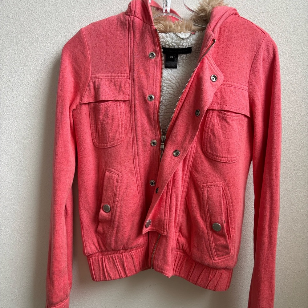 Marc by Marc Jacob’s Women’s Coral Sherpa-Lined Hooded Jacket